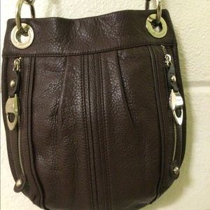 B makowsky brown soft leather crossbody purse